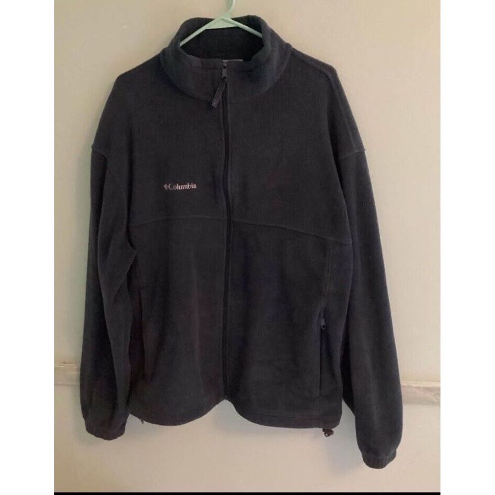 Columbia Jacket Mens XL Blue Full Zip Fleece Zip Pocket Sweater Outdoors Winter